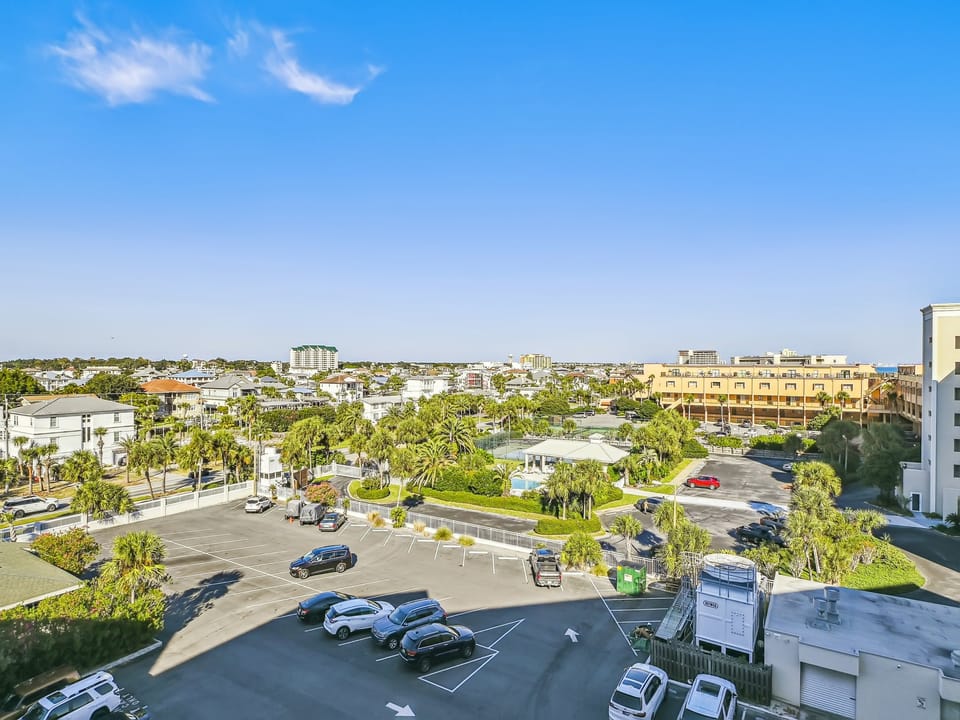 Front of complex parking lot
