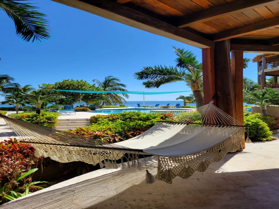 Relax in private deck with hammock and seating