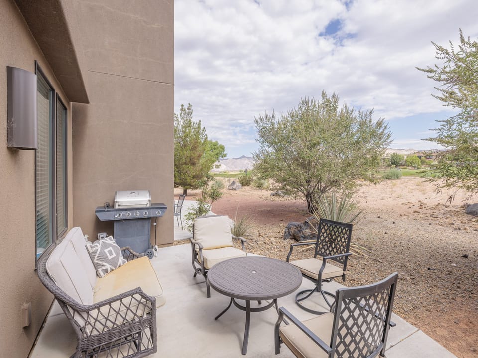 Back Patio Seating and Grill