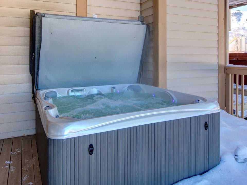 Soak under the stars in your private outdoor hot tub on the deck. Perfect for relaxing and unwinding after a day of mountain adventures.