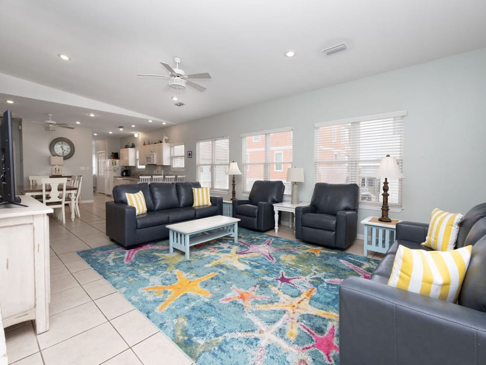 Relax in the spacious living area in ones of the new, comfortable seating options. A new sofa sleeper is also featured for additional, overnight guests.