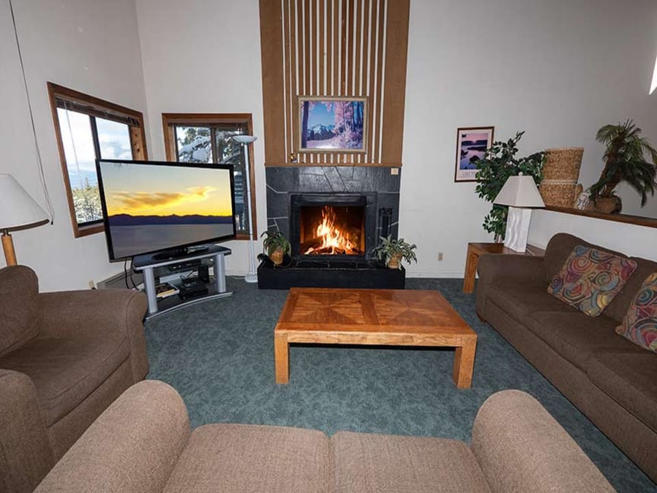 Cozy Wood Burning Fireplace