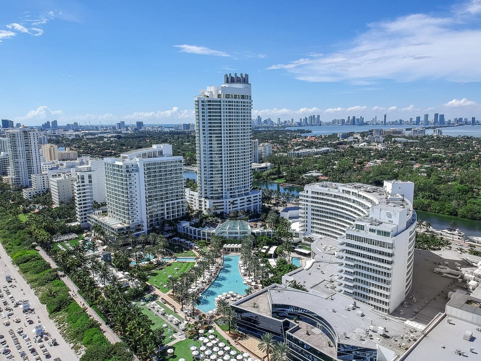 Aerial view of the Fontainebleau Hotel