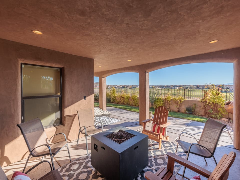 Back-Patio Seating and Fire Pit