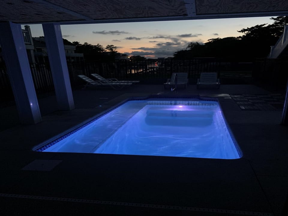 Nighttime pool