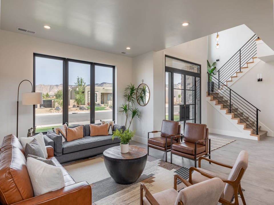 The views from the front living room are breathtaking and the perfect place to sit, relax and enjoy each other's company.
