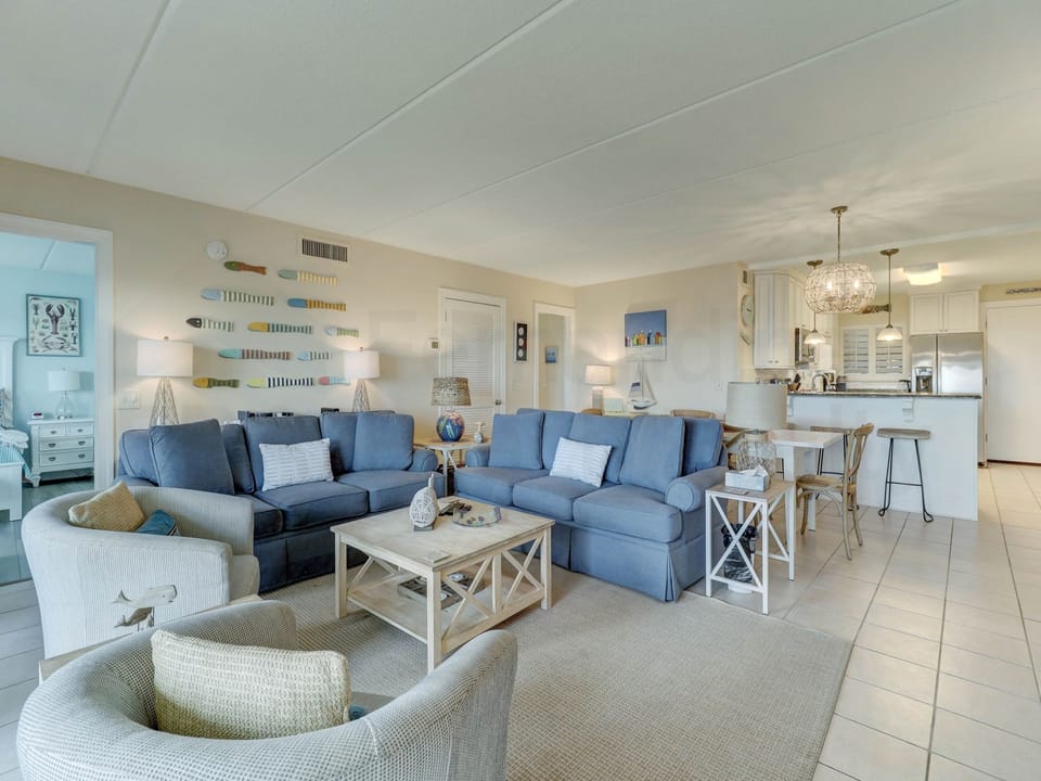 Living Room and Patio with Ocean View