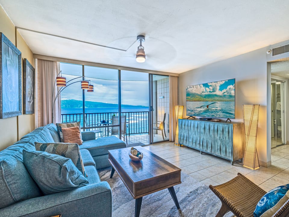 Spacious living room area with spectacular views