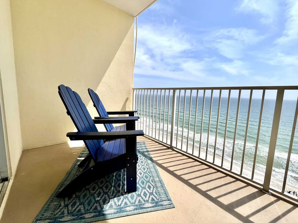 New adirondeck balcony chairs - perfect for relaxing and taking in the views.