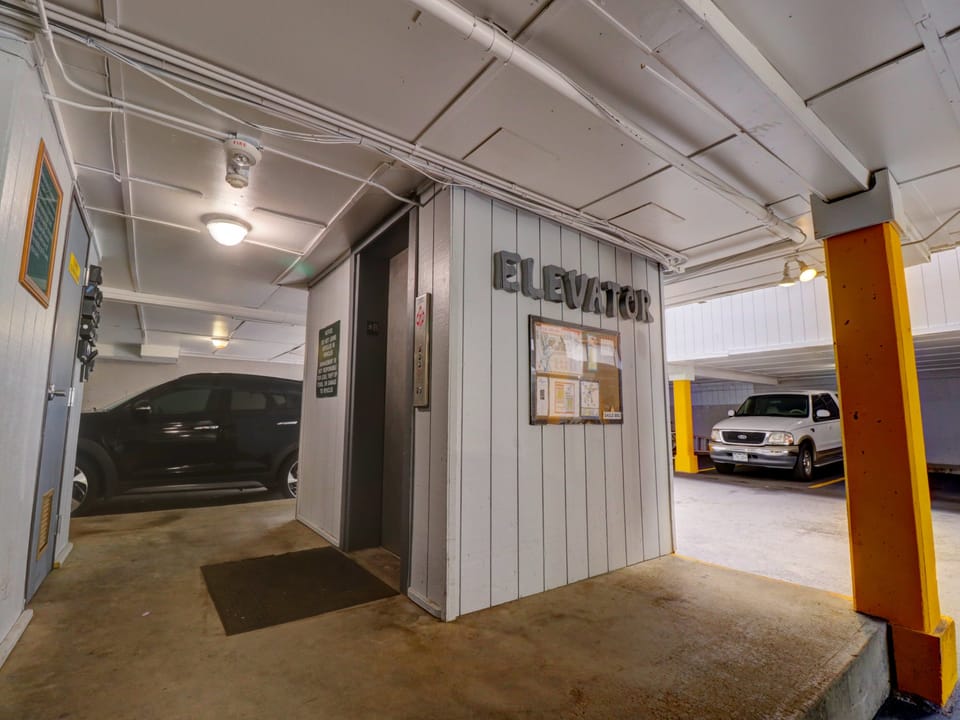 Elevator located in the garage area.