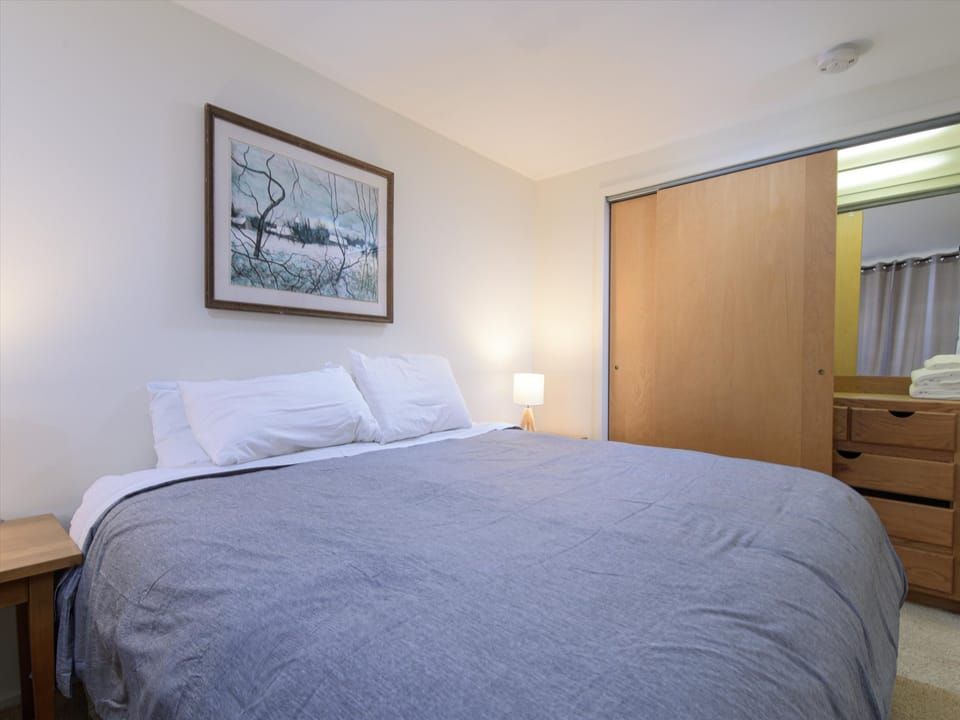 King Bed with cozy new mattress and bedding