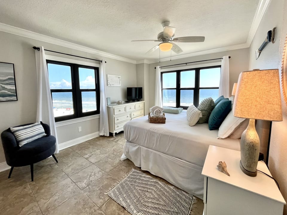 The main bedroom with en-suite bathroom.