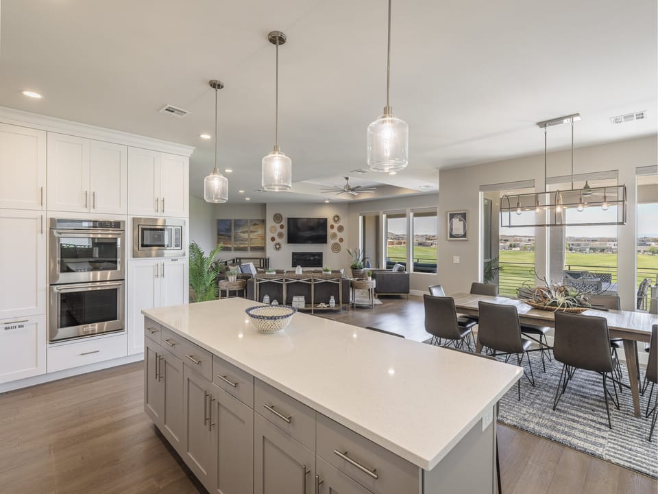 Enjoy the fantastic views of the Ledges Golf Course while preparing a meal in the well-equipped kitchen.  All dishes, cookware, cutlery, and much more are provided to ensure many delightful meals.