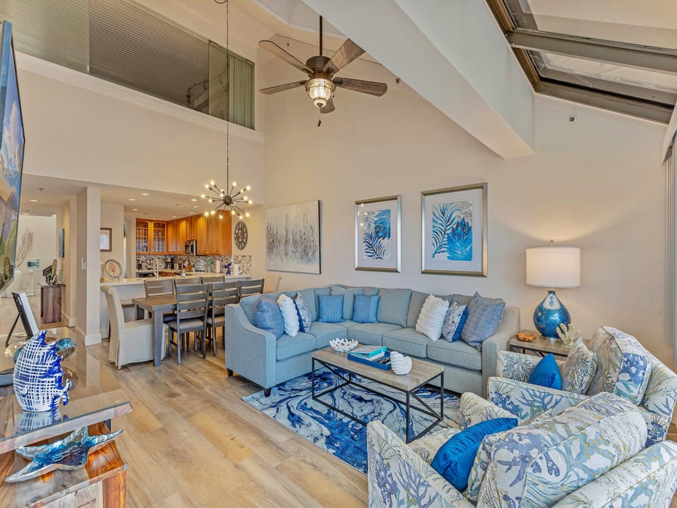 Spacious living room area with spectacular views