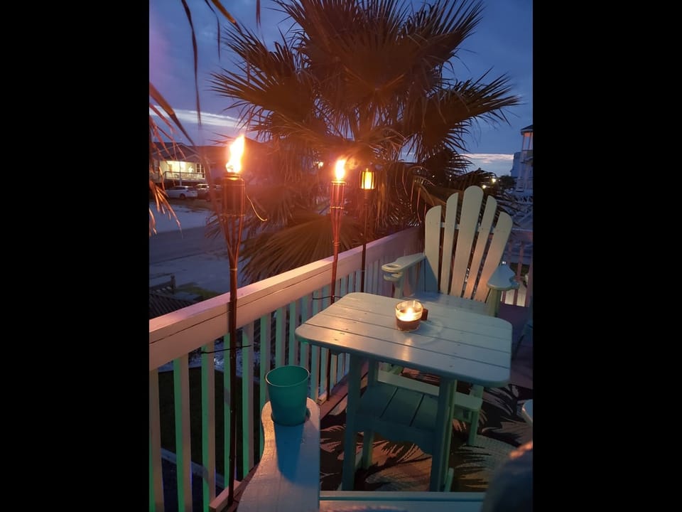 Evening on the Front Deck with Solar Torches
