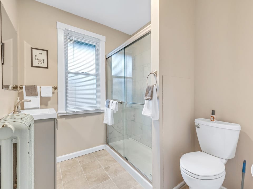 Large shower, full bath