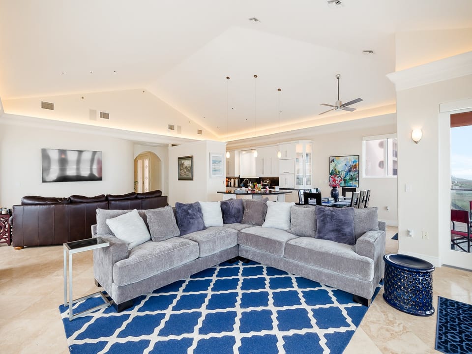 This sofa is great for relaxing and enjoying the panoramic ocean views!