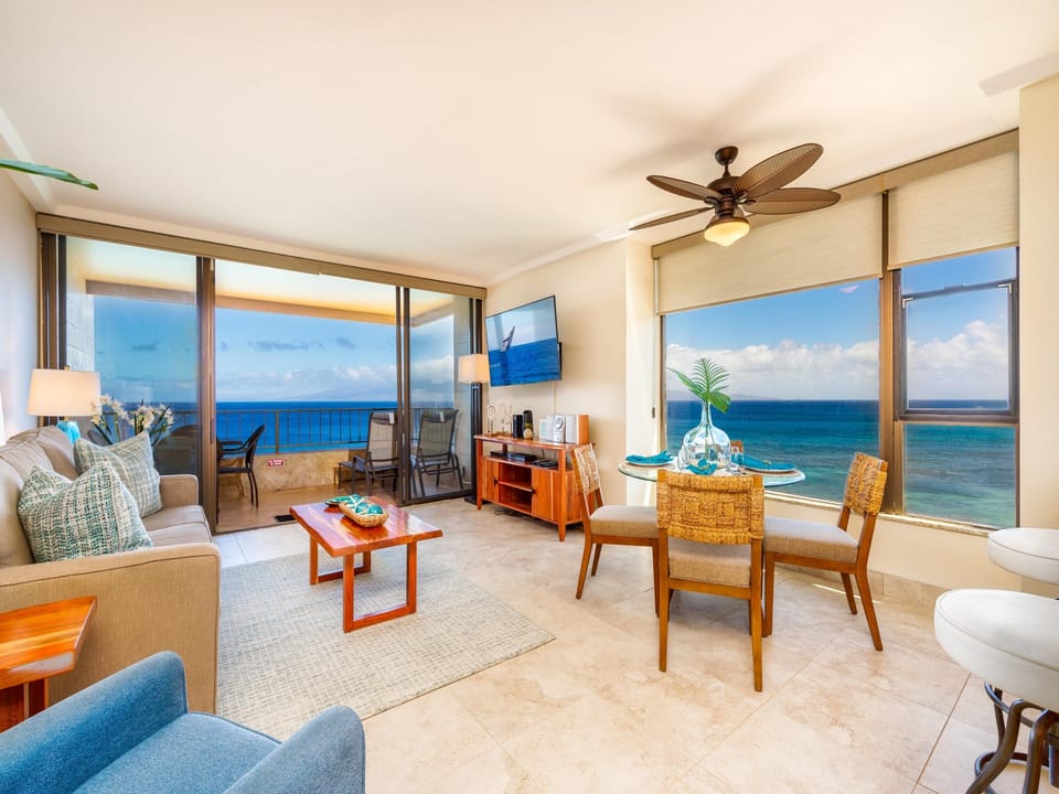 Living room with ocean view