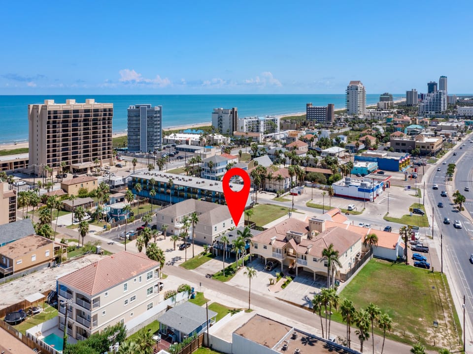 Aerial view of the property.
