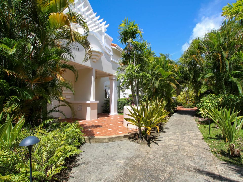 The entrance of our townhouse from the garden pathway