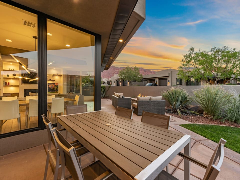 Outdoor Dining Table at Dusk
