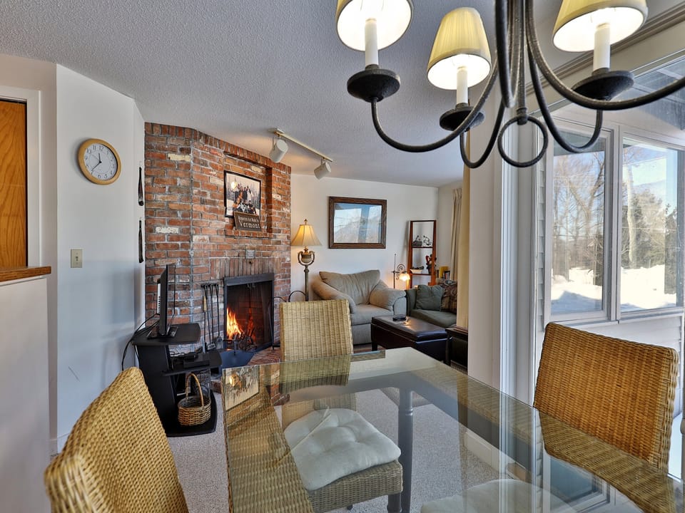 Dining area with door to patio