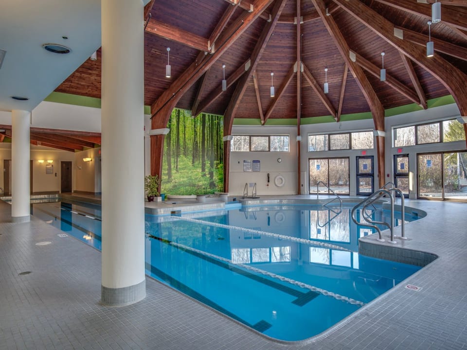 The indoor heated pool in the Spa at the Woods