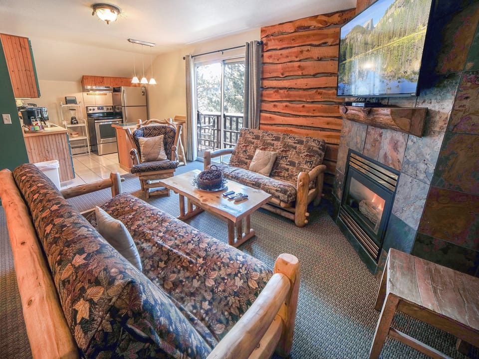 Living Room with Sliders to Deck