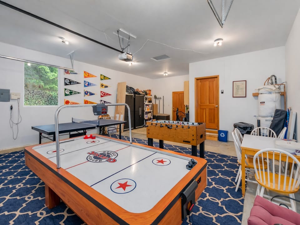 Your game room paradise features air hockey, foosball, and ping pong for endless entertainment between adventures.