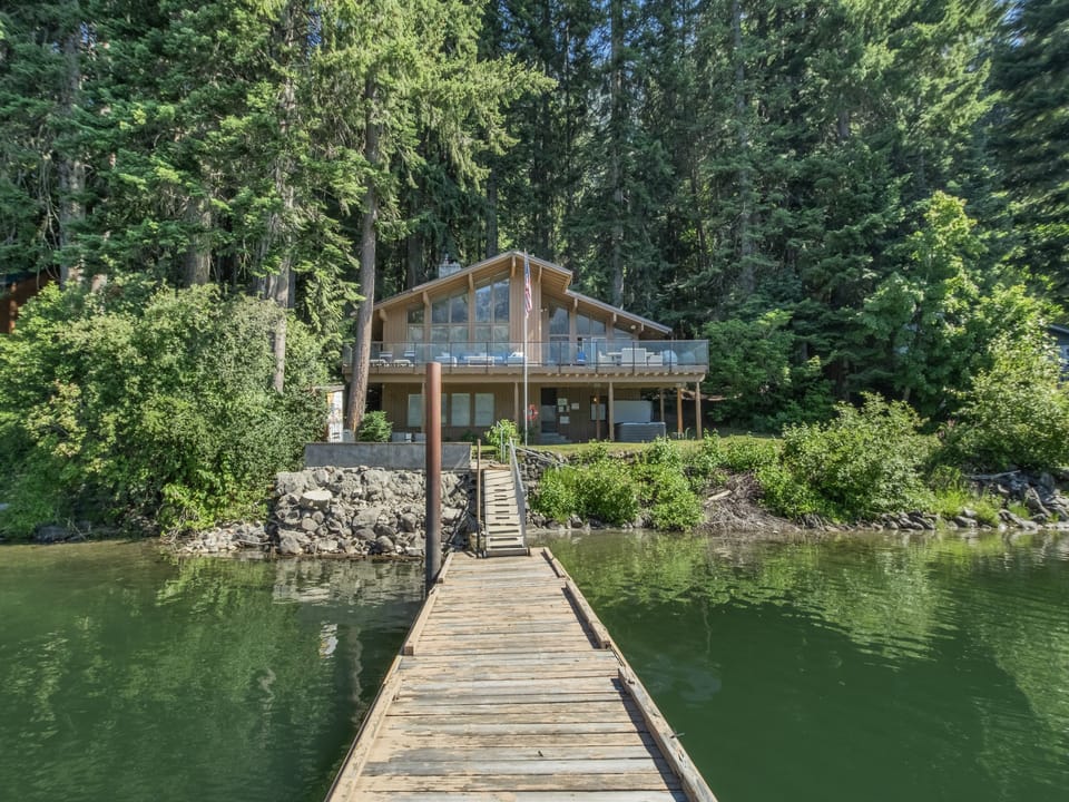 View of house from the lake from private dock