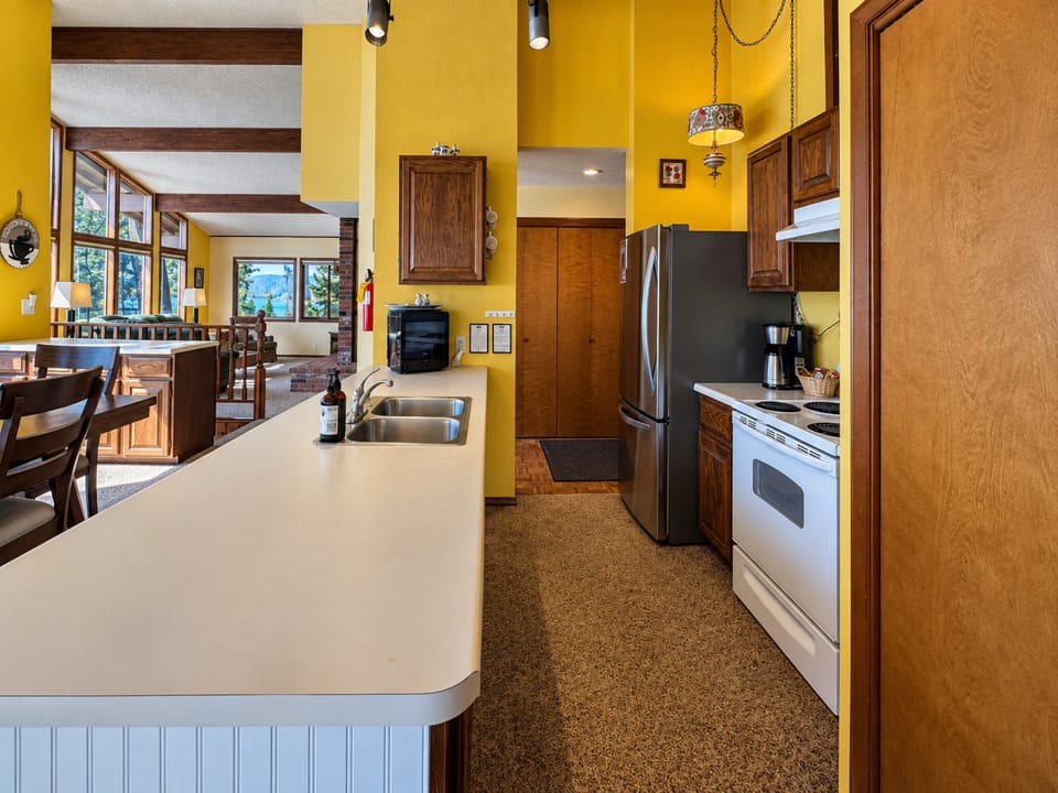 Full Kitchen includes dishwasher and all of the cooking basics for your stay.