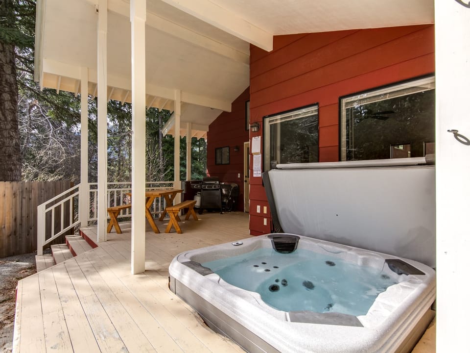 Private covered hot tub