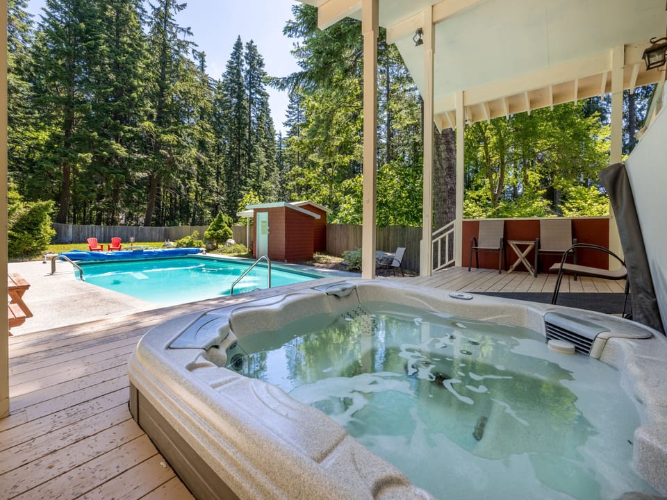 Private covered hot tub