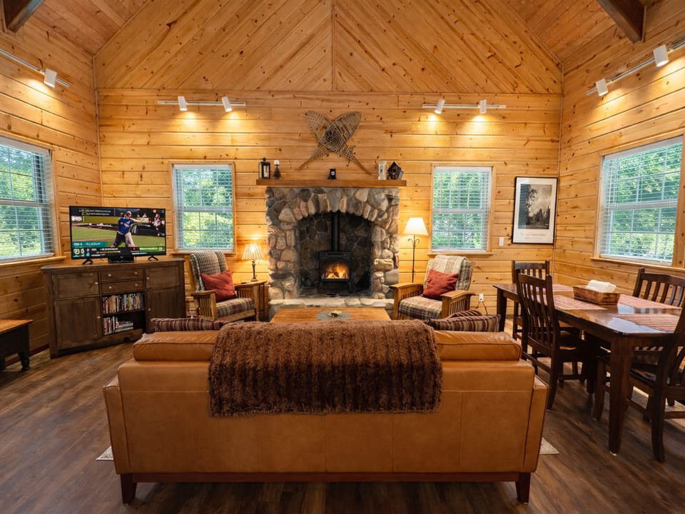Electric fireplace and streaming TV for an opportunity to relax.