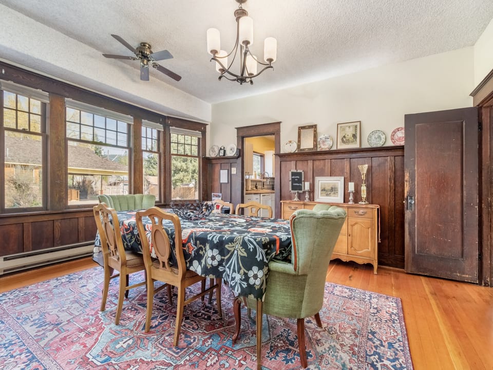 Gather round the dining area for a home cooked meal