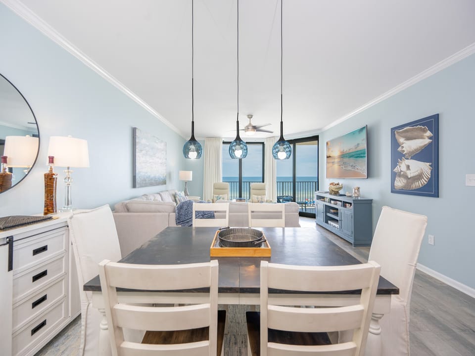 Fresh coastal breeze drifts through the living room as you settle into comfortable seating and enjoy the view