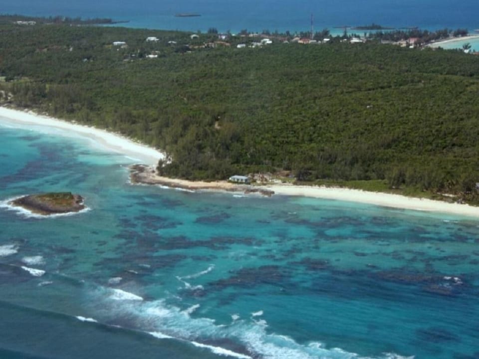 French Leave Beach is on the left, Casuarina Bay Beach is on the right.