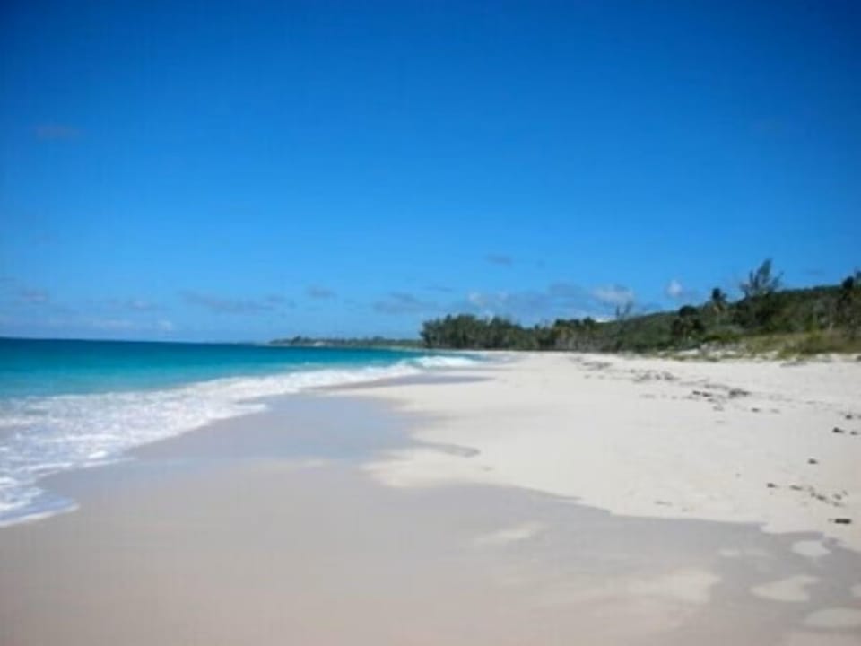 Our pink sand beach facing south.
