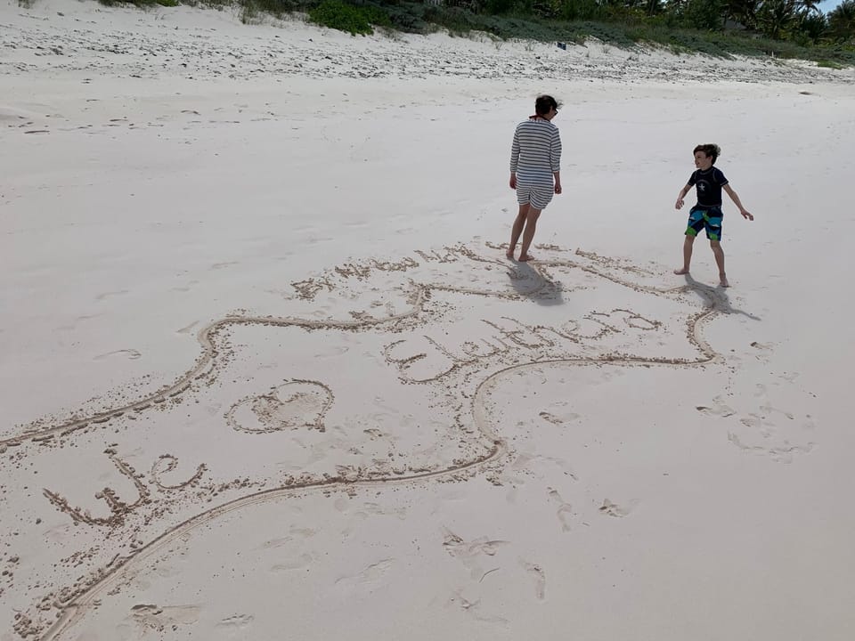 Making a statement on our beach : )