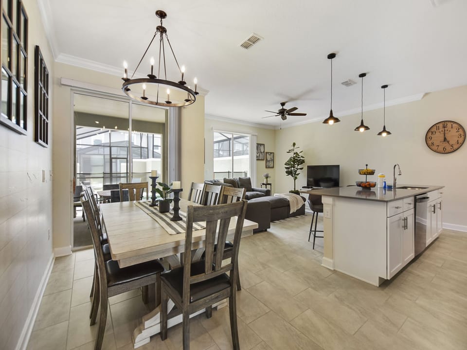 Dining area furnished with an elegant dining set