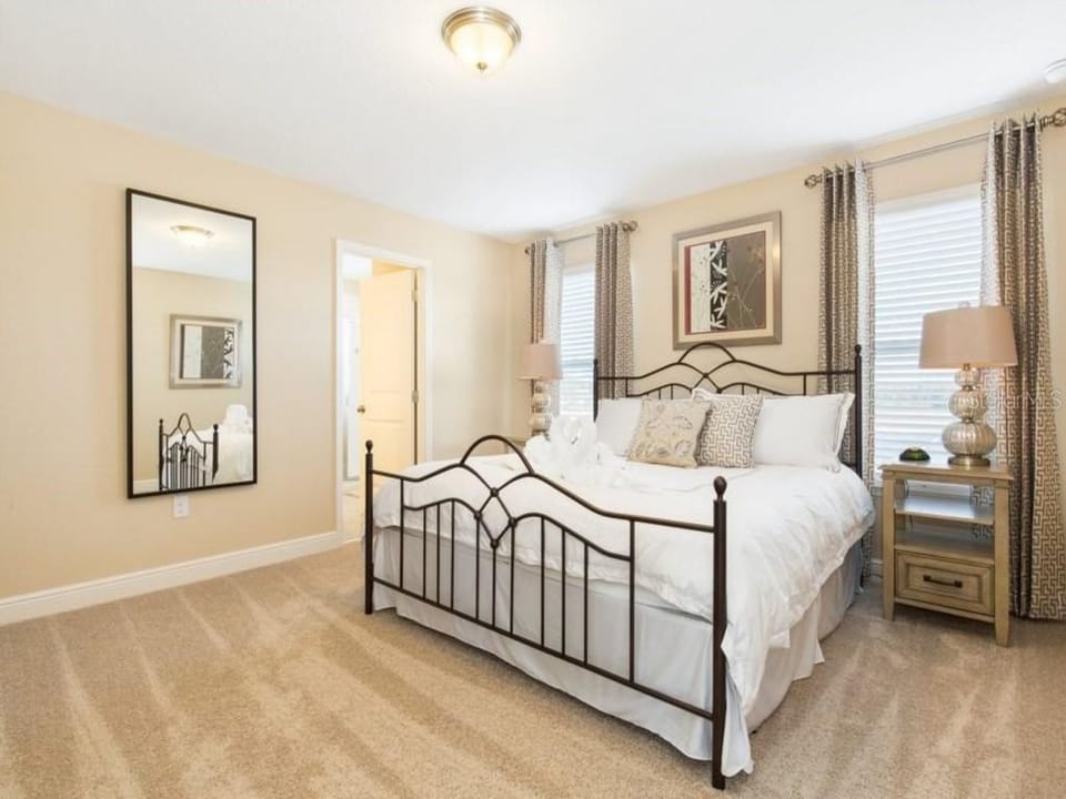 Bedroom 4 - King bed, private 32” TV (Roku), walk in closet, en suite bathroom