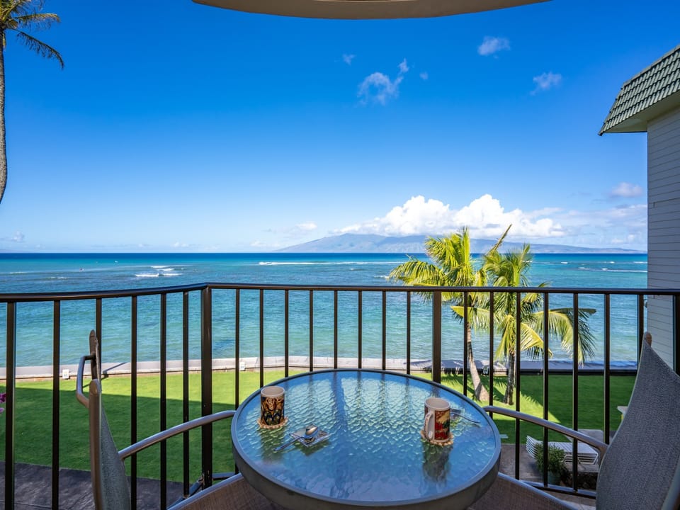 Enjoy your morning coffee from the lanai