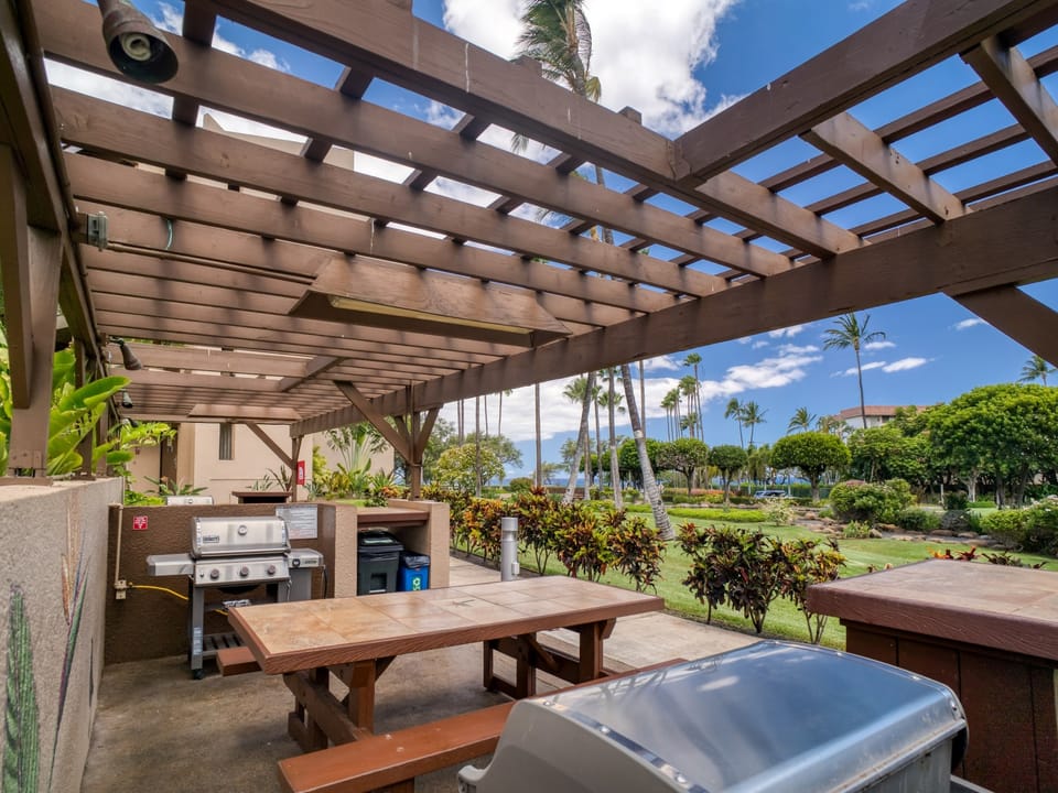 Gas grill on property