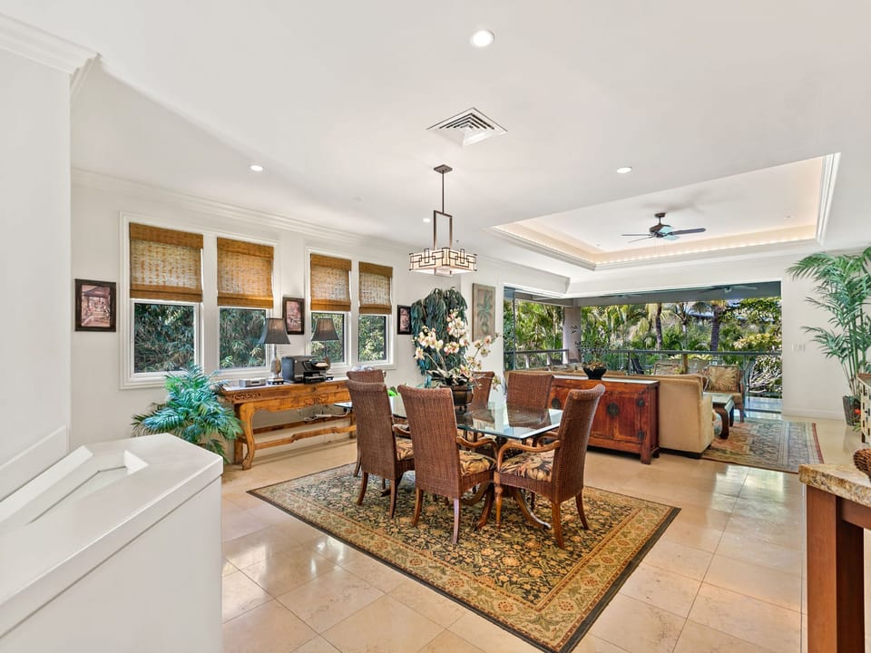 Formal dining with seating for six.