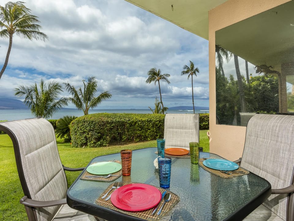 Dine al fresco or just grab a book and lounge