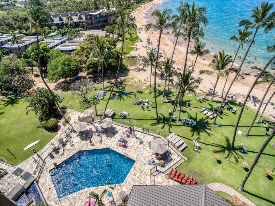 Birdseye view of the pool