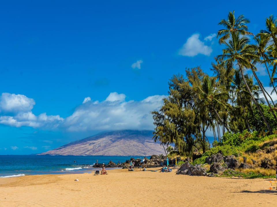 Looking NW to west Maui. Rocky area is great for snorkeling