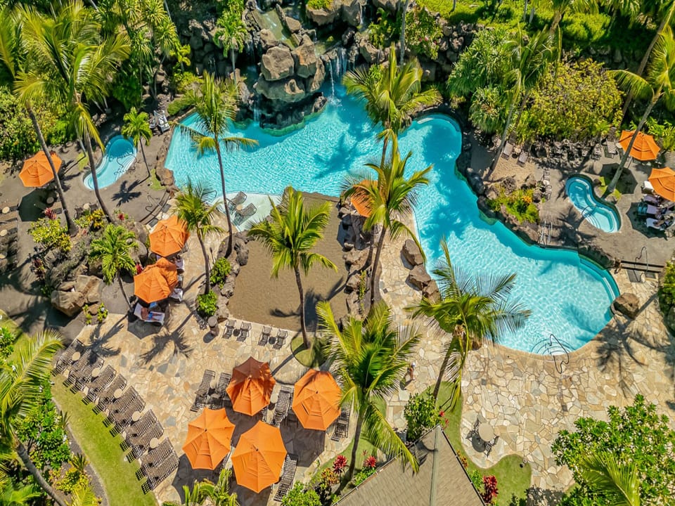 Tranquil pool surrounded by lush tropical beauty