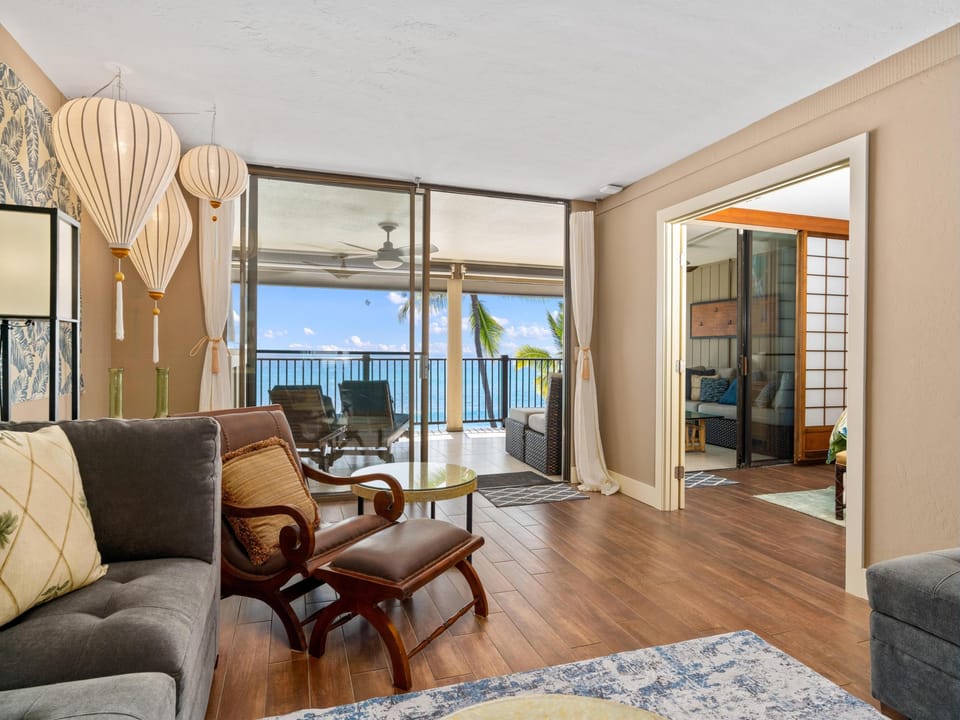 Living room with ocean views