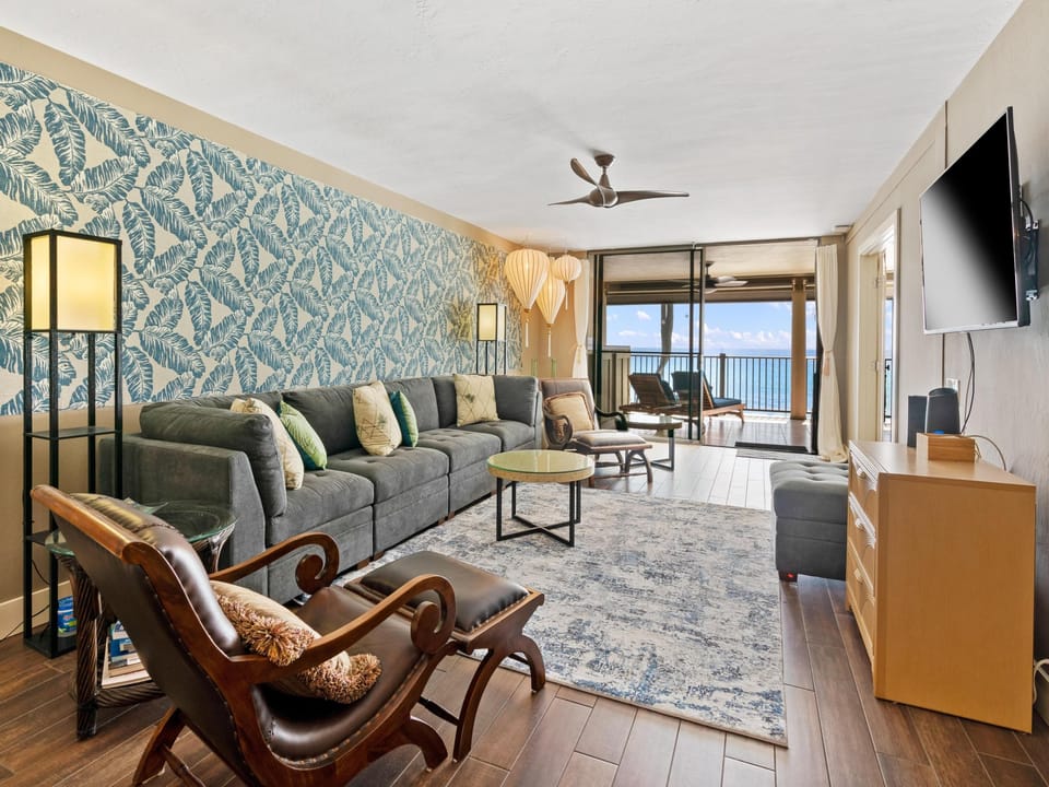 Open layout of living and dining area